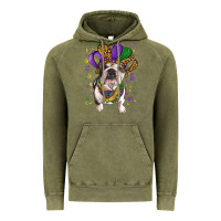 Vintage Olive mardi gras hat  english bulldog Vintage Hoodie - RanaPortraitStore