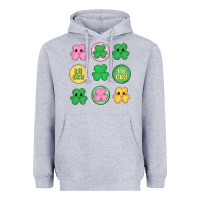 Heather Grey st.patrick's day clovers Heavyweight Hoodie - MaliasSmallBusiness