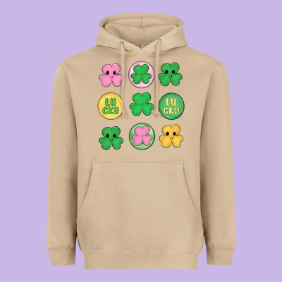 St.patrick's Day Clovers Heavyweight Hoodie Designed By Maliassmallbusiness