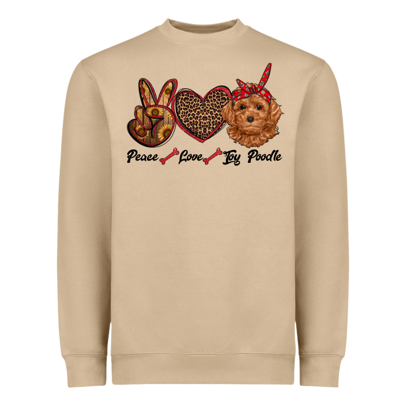 Peace Love Toy Poodle Heavyweight Sweatshirt by RanaPortraitStore | Teevron