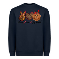 Navy peace love toy poodle Heavyweight Sweatshirt - RanaPortraitStore