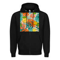 Black pineapple and lemon seamless pattern Zipper Hoodie - BundleAndBundleShop