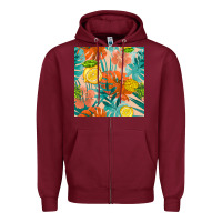 Burgundy pineapple and lemon seamless pattern Zipper Hoodie - BundleAndBundleShop