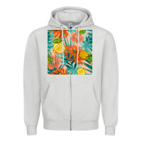 Dove Grey pineapple and lemon seamless pattern Zipper Hoodie - BundleAndBundleShop