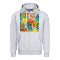 Heather Grey pineapple and lemon seamless pattern Zipper Hoodie - BundleAndBundleShop