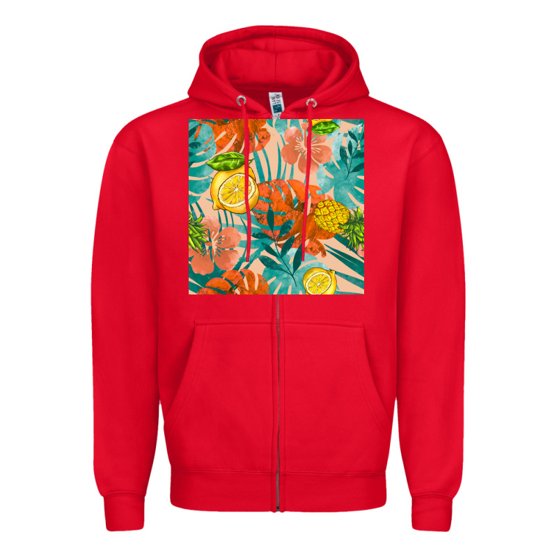 Pineapple And Lemon Seamless Pattern Zipper Hoodie by BundleAndBundleShop | Teevron