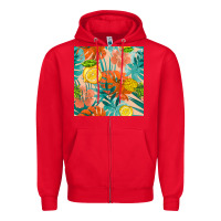 Red pineapple and lemon seamless pattern Zipper Hoodie - BundleAndBundleShop