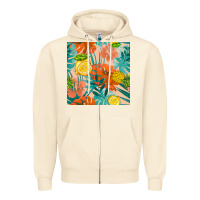 Sandshell pineapple and lemon seamless pattern Zipper Hoodie - BundleAndBundleShop