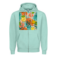 Seafoam pineapple and lemon seamless pattern Zipper Hoodie - BundleAndBundleShop