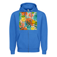 True Royal pineapple and lemon seamless pattern Zipper Hoodie - BundleAndBundleShop