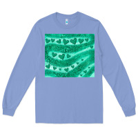 Colony Blue green glitter heart Long Sleeve Tee - JahusDesignShop