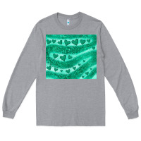 Heather Grey green glitter heart Long Sleeve Tee - JahusDesignShop