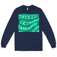 Navy green glitter heart Long Sleeve Tee - JahusDesignShop