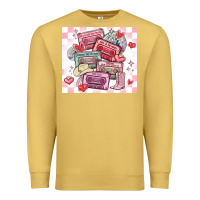 Antique Gold valentine's day cassette tapes Premium Sweatshirt - MaliasSmallBusiness