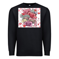 Black valentine's day cassette tapes Premium Sweatshirt - MaliasSmallBusiness