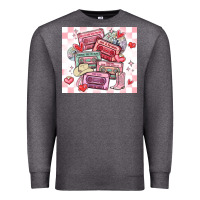 Charcoal Heather valentine's day cassette tapes Premium Sweatshirt - MaliasSmallBusiness