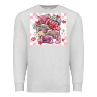 Dove Grey valentine's day cassette tapes Premium Sweatshirt - MaliasSmallBusiness