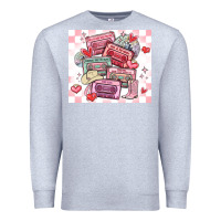 Heather Grey valentine's day cassette tapes Premium Sweatshirt - MaliasSmallBusiness