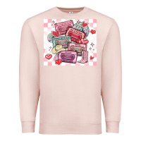 Pale Pink valentine's day cassette tapes Premium Sweatshirt - MaliasSmallBusiness