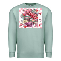 Seafoam valentine's day cassette tapes Premium Sweatshirt - MaliasSmallBusiness