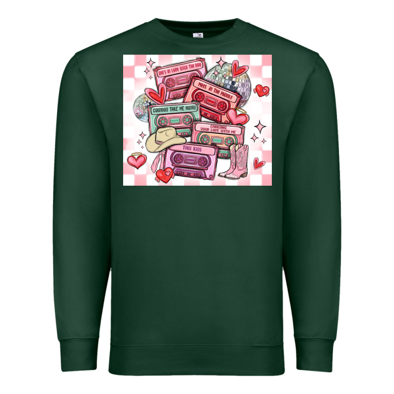 Valentine's Day Cassette Tapes Premium Sweatshirt by MaliasSmallBusiness | Teevron