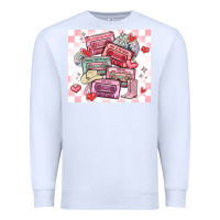 White valentine's day cassette tapes Premium Sweatshirt - MaliasSmallBusiness
