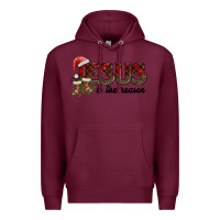 Burgundy jesus in the reason Premium Hoodie - AdoDesignShop