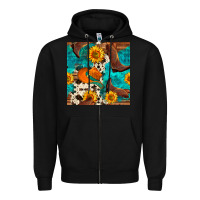 Black cowboy boots and hat seamless pattern Zipper Hoodie - BundleAndBundleShop