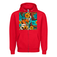 Red cowboy boots and hat seamless pattern Zipper Hoodie - BundleAndBundleShop