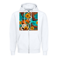 White cowboy boots and hat seamless pattern Zipper Hoodie - BundleAndBundleShop