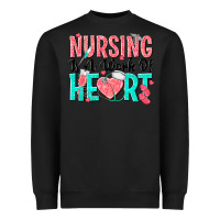 Black nursing is a work of heart Heavyweight Sweatshirt - texasbilliewilder