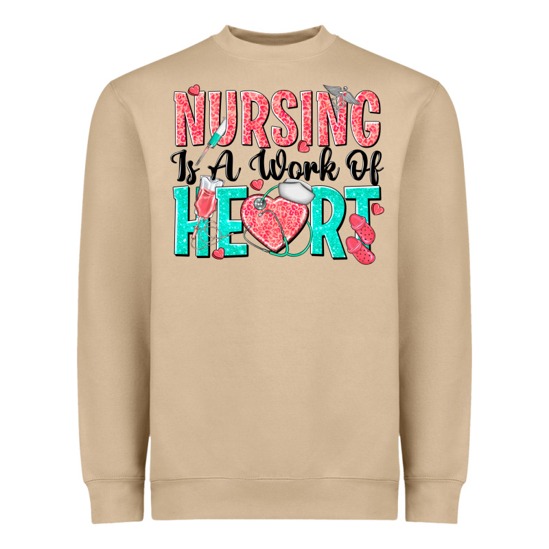 Nursing Is A Work Of Heart Heavyweight Sweatshirt by texasbilliewilder | Teevron