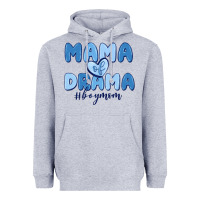Heather Grey mama of drama boy mom Heavyweight Hoodie - MaliasSmallBusiness