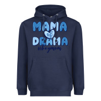 Navy mama of drama boy mom Heavyweight Hoodie - MaliasSmallBusiness