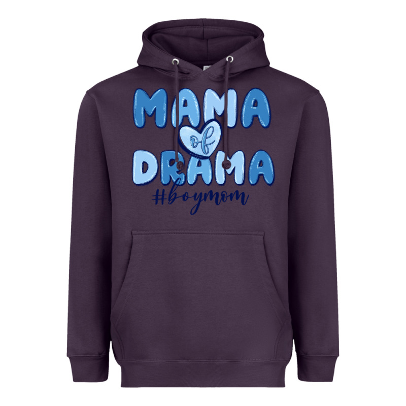 Mama Of Drama Boy Mom Heavyweight Hoodie by MaliasSmallBusiness | Teevron