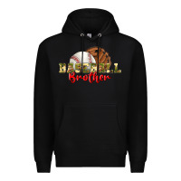Black baseball brother Premium Hoodie - BundleAndBundleShop