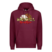 Burgundy baseball brother Premium Hoodie - BundleAndBundleShop