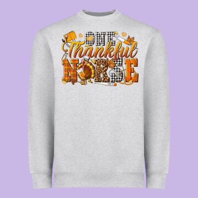 One Thankful Nurse Heavyweight Sweatshirt Designed By Texasbilliewilder