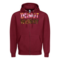 Burgundy donut worry with donut Zipper Hoodie - AdoDesignShop