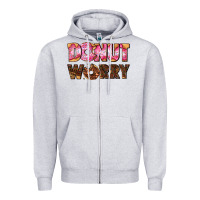 Heather Grey donut worry with donut Zipper Hoodie - AdoDesignShop