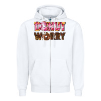 White donut worry with donut Zipper Hoodie - AdoDesignShop