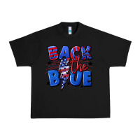 Black Back the blue with lightning bolt 4th of july Urban Heavy Tee - CowGirlArtShop