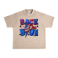French Oak Back the blue with lightning bolt 4th of july Urban Heavy Tee - CowGirlArtShop