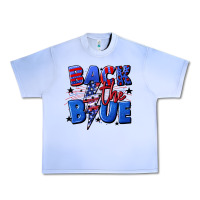 Grape Ice Back the blue with lightning bolt 4th of july Urban Heavy Tee - CowGirlArtShop