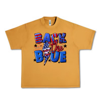 Peanut Butter Back the blue with lightning bolt 4th of july Urban Heavy Tee - CowGirlArtShop