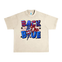 Sandshell Back the blue with lightning bolt 4th of july Urban Heavy Tee - CowGirlArtShop