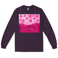 Plum pink glitter star Long Sleeve Tee - JahusDesignShop