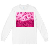 White pink glitter star Long Sleeve Tee - JahusDesignShop