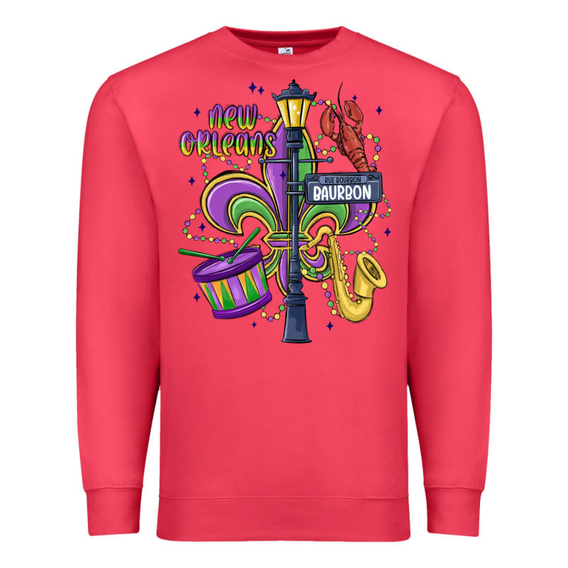 New Orleans Mardi Gras Streets Premium Sweatshirt by MaliasSmallBusiness | Teevron