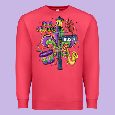 New Orleans Mardi Gras Streets Premium Sweatshirt Designed By Maliassmallbusiness